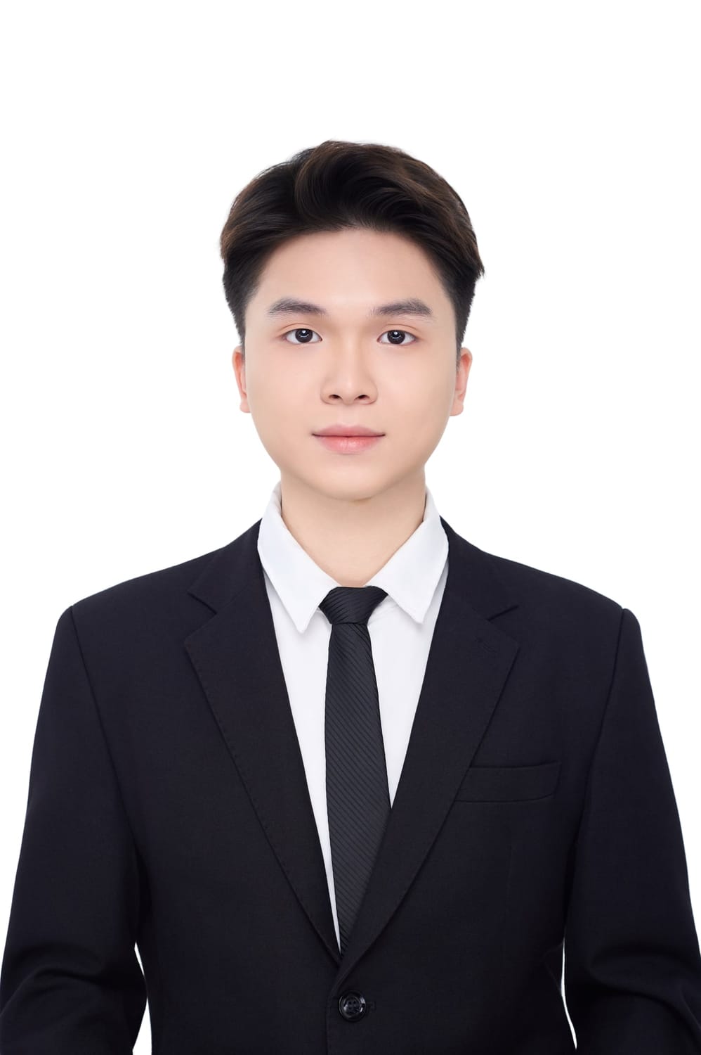 Ảnh thẻ visa nền trắng nữ, biểu cảm trung tính — Gạo Nâu Profile